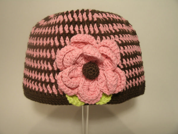 Pink and Brown Beanie